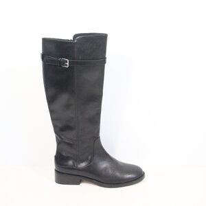 Ann Taylor Women Leather Riding Boots sz 5.5 Knee High Black Equestrian